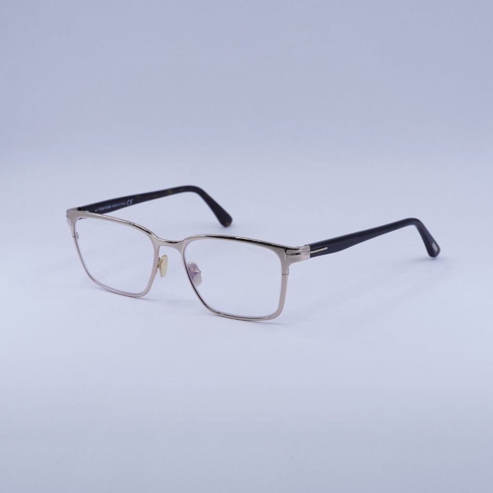 Tom Ford FT5733-B 028 Eyeglasses Gold 53mm Rectangle Frame, Blue Light Block